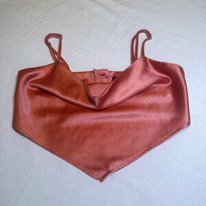Forever 21 Y2K Pink Satin Crop Top Tank Size M